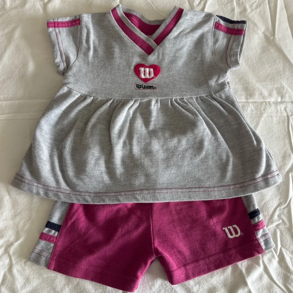 Y2K Wilson Pink and Gray Baby Girl Shorts Srt Size 18 Mo